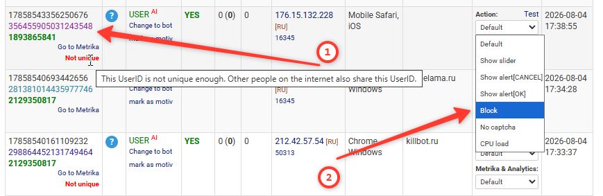 Warning shown when a UserID is not unique enough