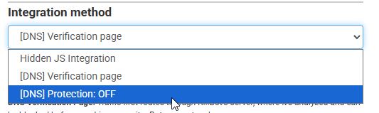 Disable DNS Screen temporarily