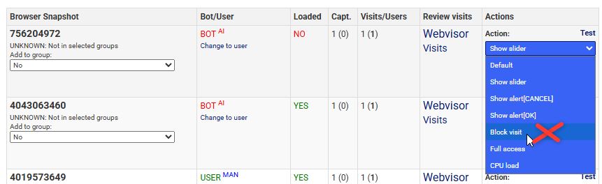 snapshots with a small number of visits should not be blocked