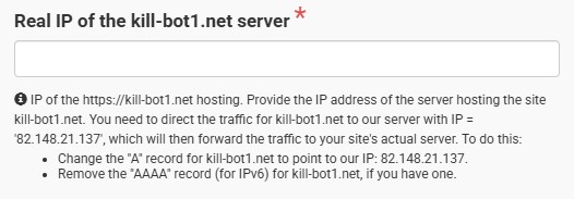 Real website IP